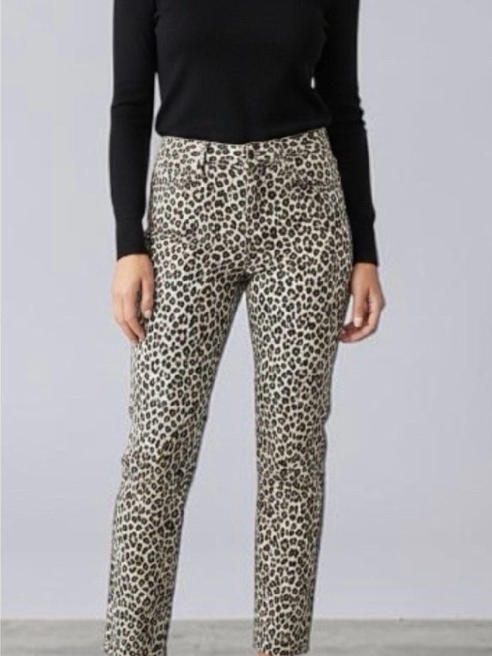 New Current Elliott Sz 28 Snow Leopard The Fling High Rise Straight Leg Jeans